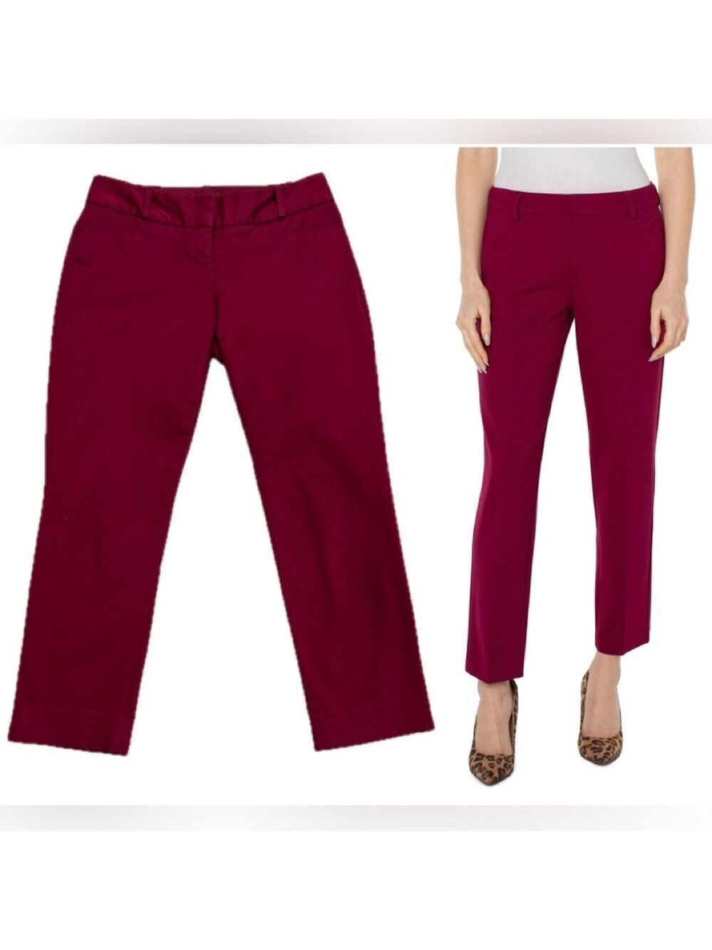 The limited berry fuchsia red slim fit ankle pants Sz 4 professional business